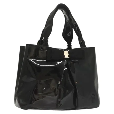 Pre-owned Ferragamo Vala Handbag Patent Leather Patent_leather Handbag () In Black