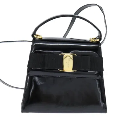 Pre-owned Ferragamo Vala Handbag Patent Leather Patent_leather Handbag () In Black