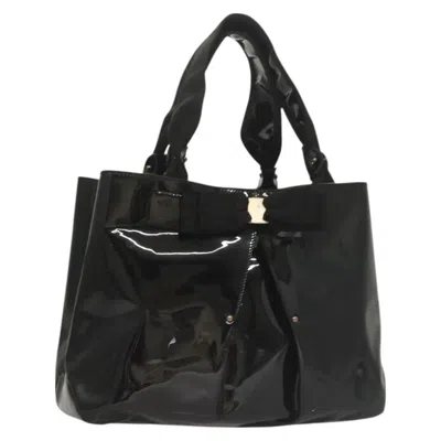 Pre-owned Ferragamo Vala Handbag Patent Leather Patent_leather Handbag () In Black