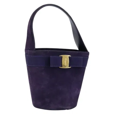 Pre-owned Ferragamo Vala Handbag Suede Suede Handbag () In Purple