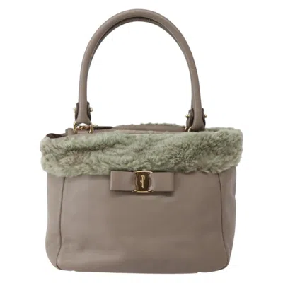 Pre-owned Ferragamo Vala Leather Leather Bag () In Sand