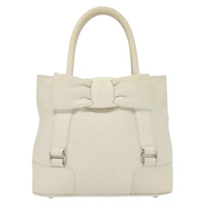 Pre-owned Ferragamo Vala Leather Leather Bag () In White