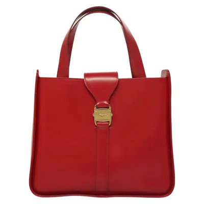 Pre-owned Ferragamo Vala Leather Shoulder Bag () In Red