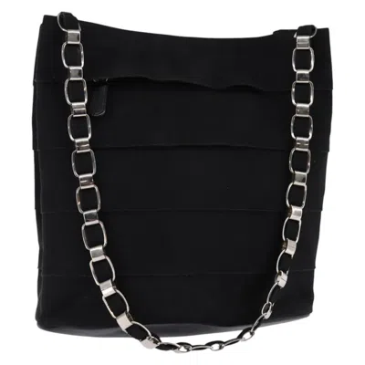 Pre-owned Ferragamo Vala Shoulder Bag Canvas Canvas Shoulder Bag Bag () In Black