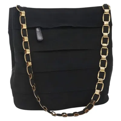 Pre-owned Ferragamo Vala Shoulder Bag Canvas Canvas Shoulder Bag Bag () In Black