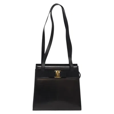 Pre-owned Ferragamo Vala Shoulder Bag Leather Leather Bag () In Black