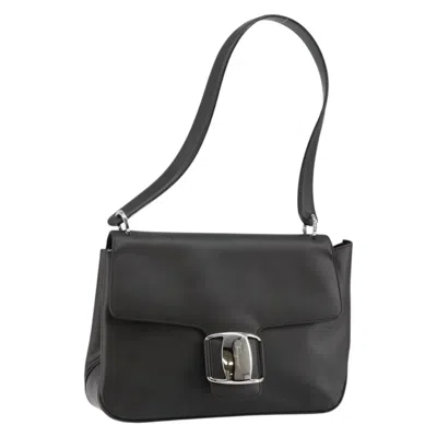 Pre-owned Ferragamo Vala Shoulder Bag Leather Leather Bag () In Black