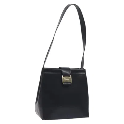 Pre-owned Ferragamo Vala Shoulder Bag Leather Leather Shoulder Bag Bag () In Black