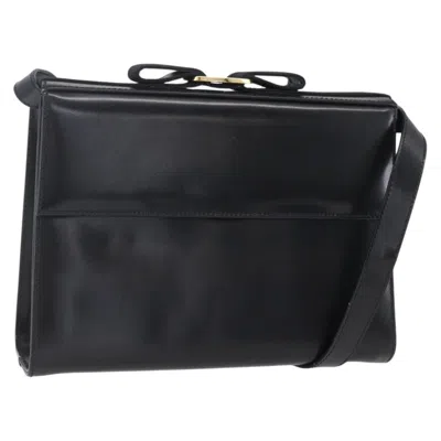 Pre-owned Ferragamo Vala Shoulder Bag Leather Leather Shoulder Bag Bag () In Black