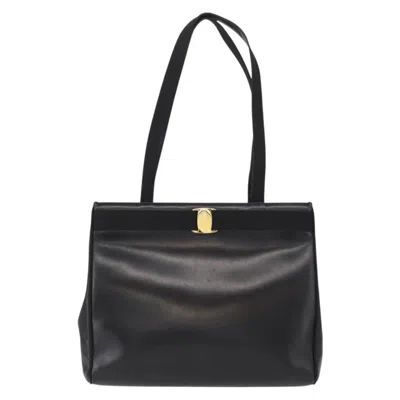 Pre-owned Ferragamo Vala Shoulder Bag Leather Leather Shoulder Bag Bag () In Black