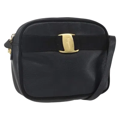 Pre-owned Ferragamo Vala Shoulder Bag Leather Leather Shoulder Bag Bag () In Black
