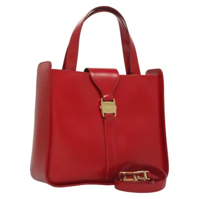 Pre-owned Ferragamo Vala Shoulder Bag Leather Leather Shoulder Bag Bag () In Red