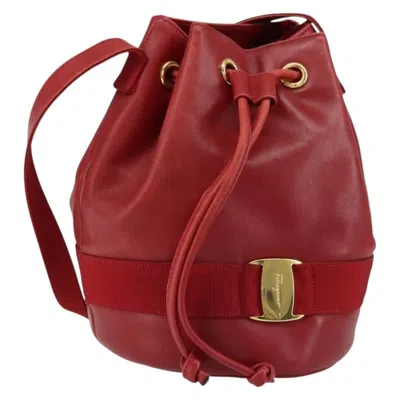 Pre-owned Ferragamo Vala Shoulder Bag Leather Leather Shoulder Bag Bag () In Red