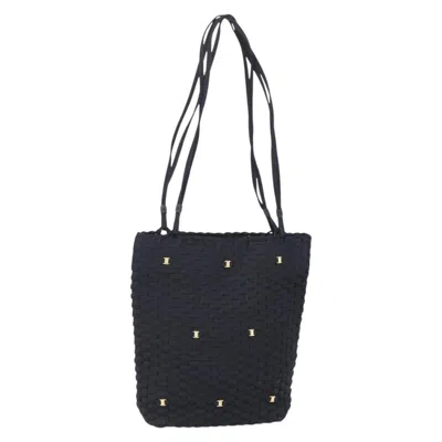 Pre-owned Ferragamo Vala Shoulder Bag Nylon Nylon Shoulder Bag Bag () In Black