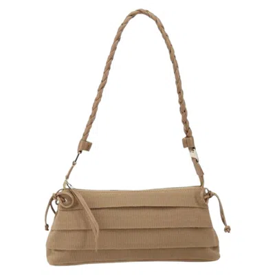 Pre-owned Ferragamo Vala Shoulder Bag Nylon Nylon Shoulder Bag Bag () In Sand