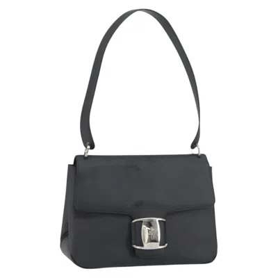 Pre-owned Ferragamo Vala Shoulder Bag Patent Leather Patent_leather Shoulder Bag Bag () In Black