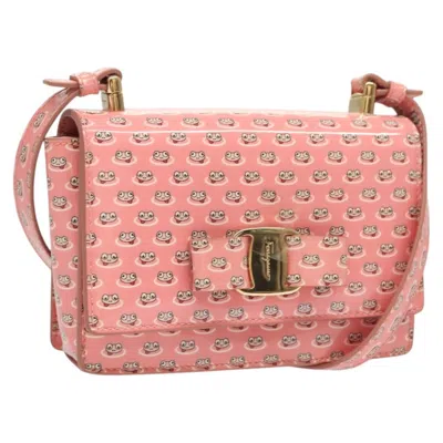 Pre-owned Ferragamo Vala Shoulder Bag Patent Leather Patent_leather Shoulder Bag Bag () In Pink