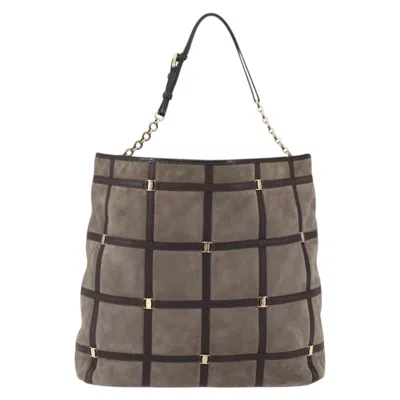 Pre-owned Ferragamo Vala Shoulder Bag Suede Suede Shoulder Bag Bag () In Brown