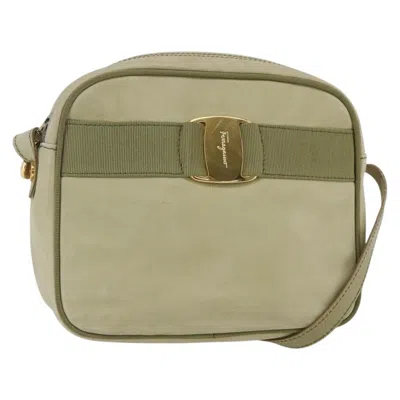 Pre-owned Ferragamo Vala Shoulder Bag Suede Suede Shoulder Bag Bag () In Green