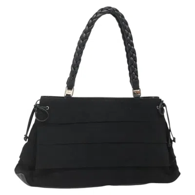 Pre-owned Ferragamo Vala Tote Canvas Canvas Tote Bag Bag () In Black