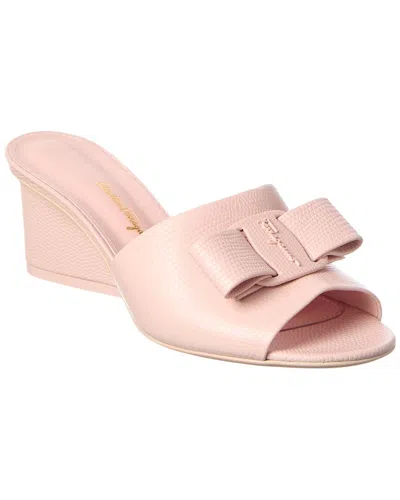Ferragamo Valery Leather Sandal In Transparent