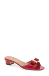 Ferragamo Vanilla Bow Slide Sandal In Red