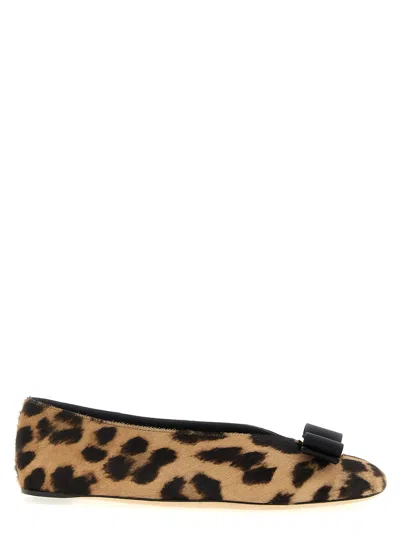 Ferragamo 'vanna' Ballet Flats In Animal Print