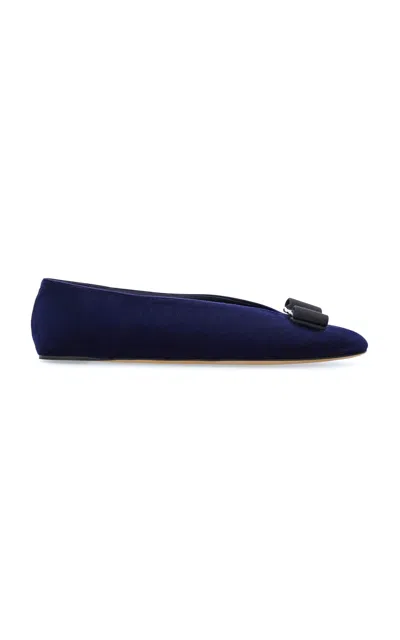 Ferragamo Vanna Ballet Flats In Blue