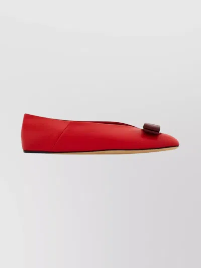 Ferragamo Vanna Bow Detail Flat Sole Ballerina