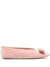Ferragamo Vara-bow Ballerina Shoes In Pink & Purple