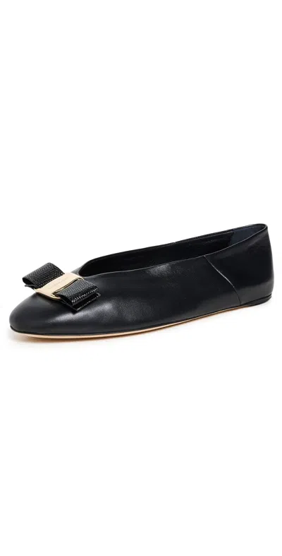 FERRAGAMO VANNA FLATS NERO