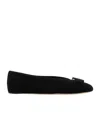 Ferragamo Ballerina Bow Black Var In Black