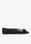 Ferragamo Vara Bow Ballet Flats In Black