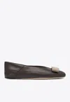 Ferragamo Vara Bow-detail Ballet Flats In Black