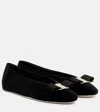 Ferragamo Vanna Velvet Ballet Flats
