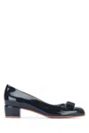 Ferragamo Vara Bow-embellished Patent-leather Pumps In Black