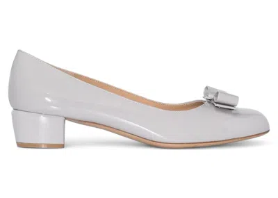 Pre-owned Ferragamo Vara 30mm Ballet Pumps (women's) Sneakers In Gray