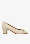 Ferragamo 50mm Vara Bow Block Heel Pumps In Multi