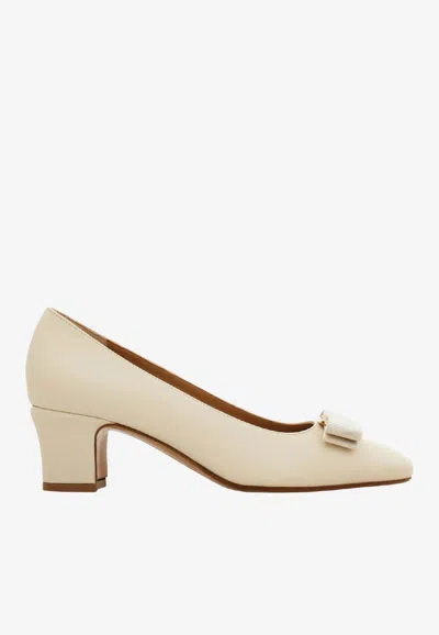 FERRAGAMO VARA 55 CALF LEATHER PUMPS