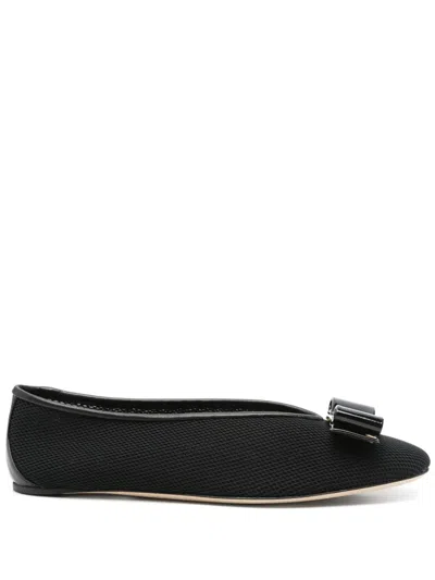Ferragamo Ballerina Bow Black Var