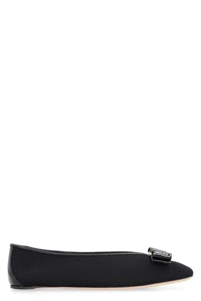 Ferragamo Vara Ballet Flats In Black
