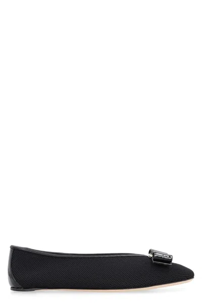 Ferragamo Vara Ballet Flats In Black
