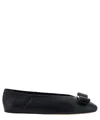 Ferragamo Vara Bow Ballet Flats In Black