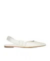Ferragamo Vara Leather Slingback Ballet Flats In White