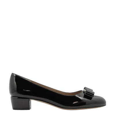 Ferragamo 'vara' Ballet Shoes In Black