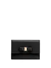 Ferragamo Black Leather Card Holder In Black