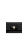 Ferragamo Black Leather Card Holder In Black