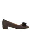 Ferragamo 30mm Vara Bow Block-heel Pumps In Black