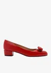 Ferragamo 30 Vara Bow Crystal-embellished Pumps In Red