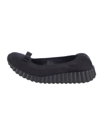 Pre-owned Ferragamo Vara Bow Accent Ballet Flats In Blue